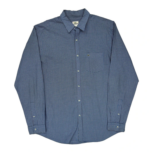 Lacoste Checked Shirt - Large Blue Cotton