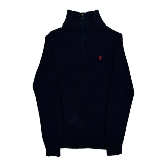 Age 12 Polo By Ralph Lauren 1/4 Zip - Large Navy Cotton