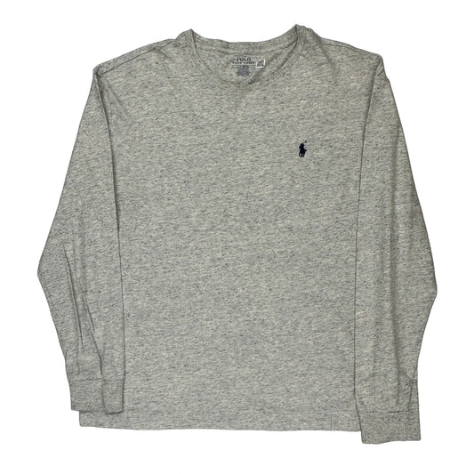 Polo By Ralph Lauren Long Sleeve T-Shirt - Large Grey Cotton