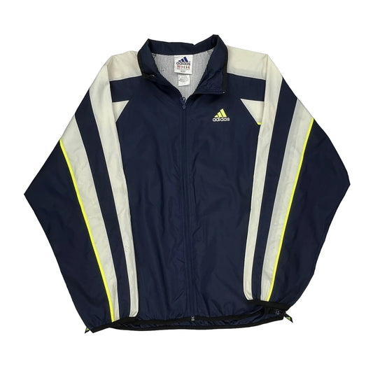 Adidas Striped Jacket - XL Navy Nylon