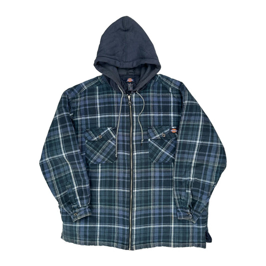 Dickies Checked Jacket - XL Navy Cotton
