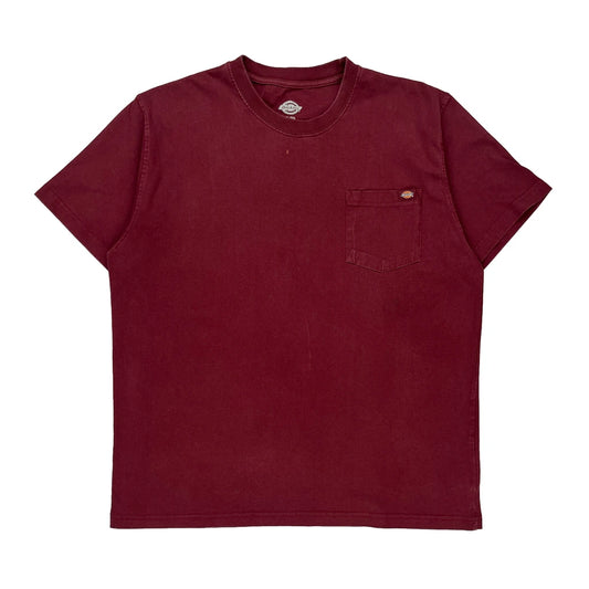 Dickies T-Shirt - XL Burgundy Cotton
