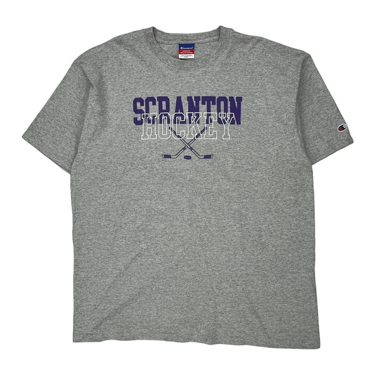Scranton Hockey Champion Graphic T-Shirt - 2XL Grey Cotton