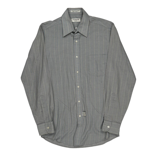 Yves Saint Laurent Striped Shirt - Small Grey Polyester Blend