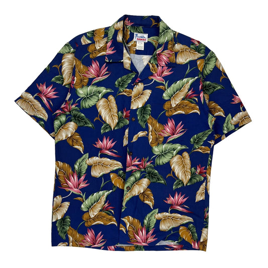 Hawaii Hawaiian Shirt - Large Blue Cotton