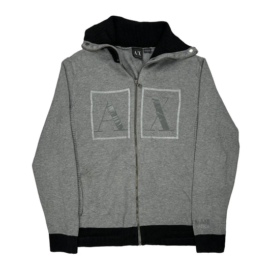 Armani Exchange Zip Up - Large Grey Cotton