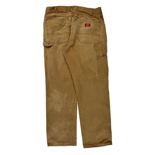 Dickies Carpenter Trousers - 33W 32L Brown Cotton