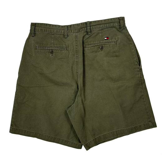 Tommy Hilfiger Chino Shorts - 33W 8L Green Cotton
