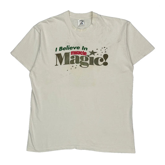 I Believe In Miracle Magic! Fruit Of The Loom Graphic T-Shirt - XL White Cotton