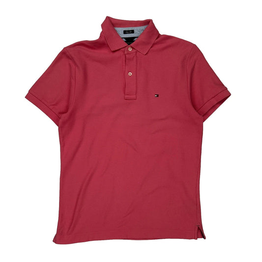 Tommy Hilfiger Slim Fit Polo Shirt - Small Red Cotton