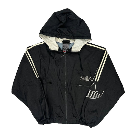 Vintage Adidas Spellout Windbreaker - Medium Black Nylon