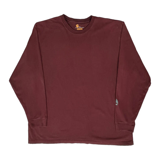 Original Fit Carhartt Long Sleeve T-Shirt - XL Burgundy Cotton