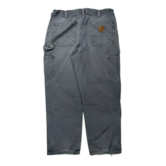 Carhartt Carpenter Trousers - 34W 30L Grey Cotton