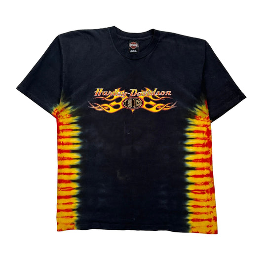 New York City Harley Davidson Tie-Dye T-Shirt - XL Black Cotton