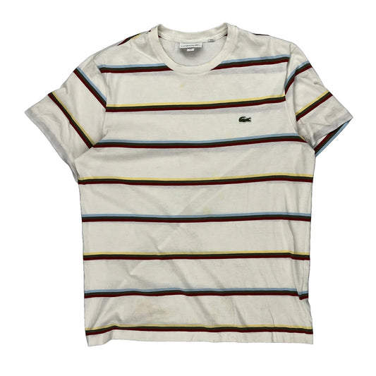 Lacoste Striped T-Shirt - Large Multicoloured Cotton