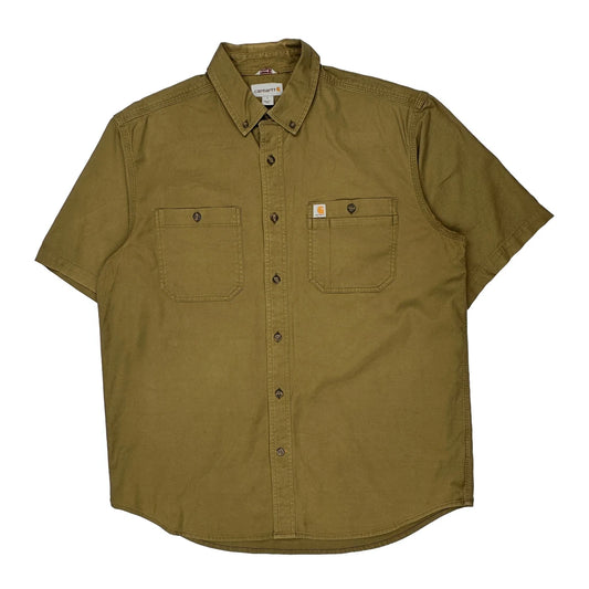 Carhartt Short Sleeve Shirt - Large Khaki Cotton