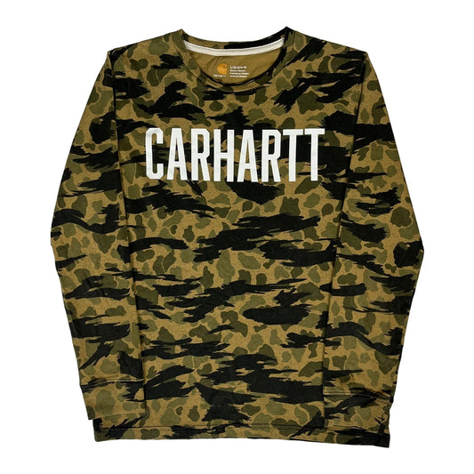 Age 14 Carhartt Camo Long Sleeve T-Shirt - Large Camo Cotton