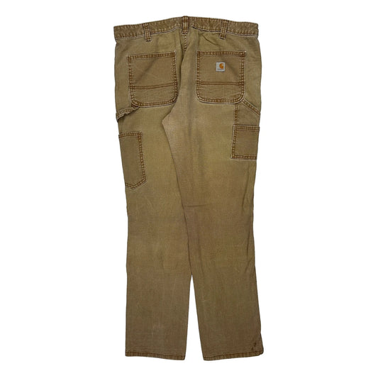 Carhartt Double Knee Carpenter Trousers - 34W UK 14 Brown Cotton