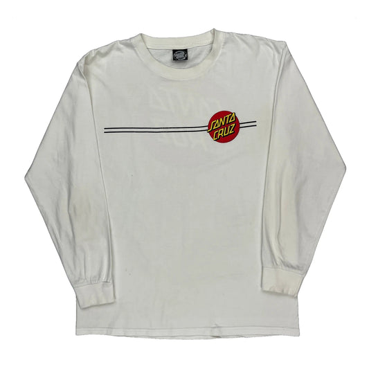Santa Cruz Long Sleeve T-Shirt - Medium White Cotton