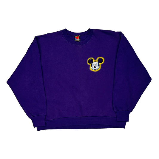 Mickey Unlimited Sweatshirt - Large Purple Cotton