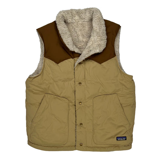 Sherpa Lining Patagonia Reversible Gilet - Medium Brown Polyester