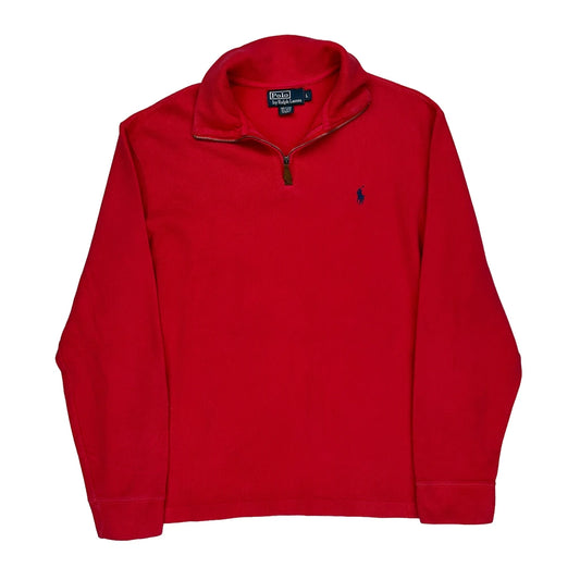Polo By Ralph Lauren 1/4 Zip - Large Red Cotton