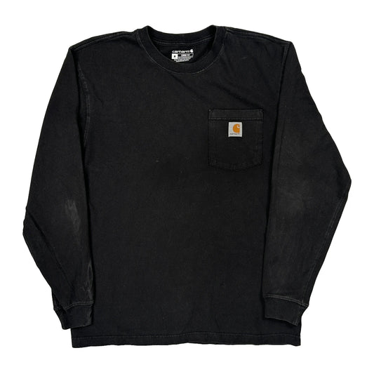Carhartt Long Sleeve T-Shirt - Medium Black Cotton