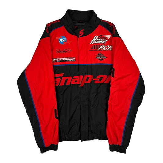 Racing Snap - On Graphic Bomber Jacket - Medium Black Polyester