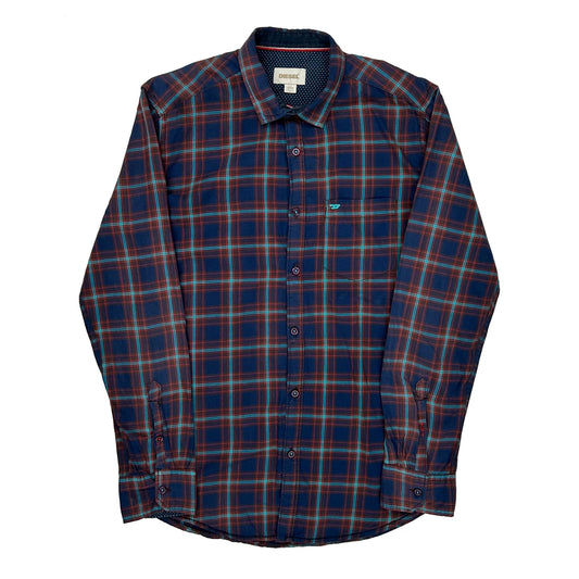 Vintage Diesel Checked Shirt - Medium Blue Cotton