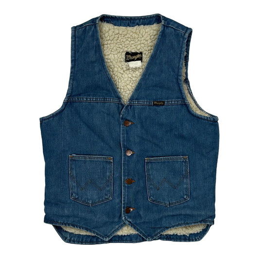 Wrangler Denim Gilet - Small Blue Denim