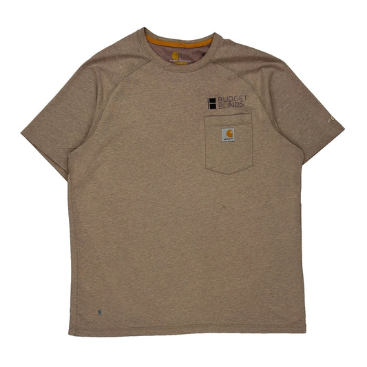 Budget Blinds Carhartt T-Shirt - Large Beige Cotton Blend
