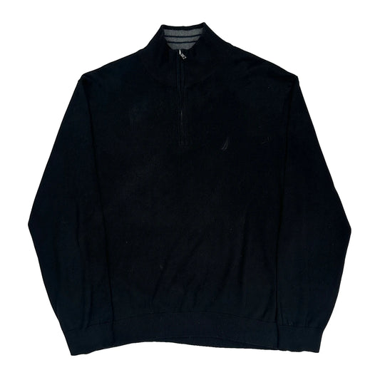 Nautica 1/4 Zip - XL Black Cotton