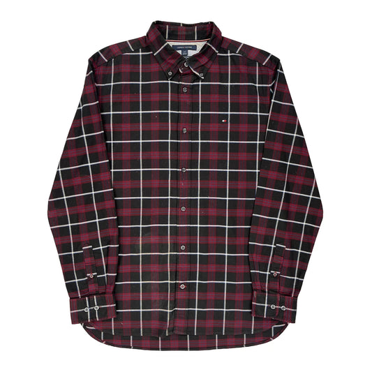 Tommy Hilfiger Checked Shirt - Large Black Cotton