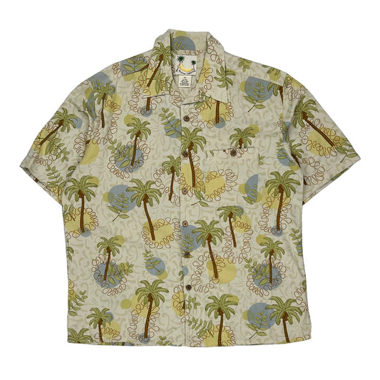 Banana Cabana Floral Hawaiian Shirt - Large Multicoloured Silk