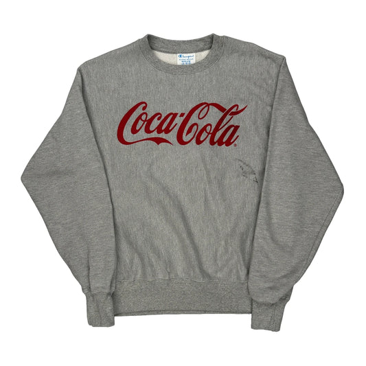 Champion Spellout Sweatshirt - Medium Red Cotton Blend