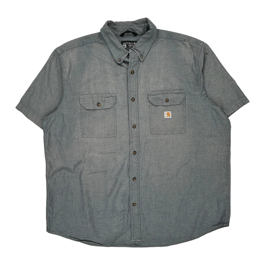 Carhartt Short Sleeve Shirt - 2XL Grey Cotton