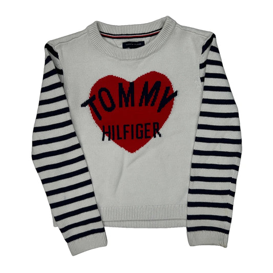 Age 8-20 Tommy Hilfiger Striped Jumper - Medium Black Cotton