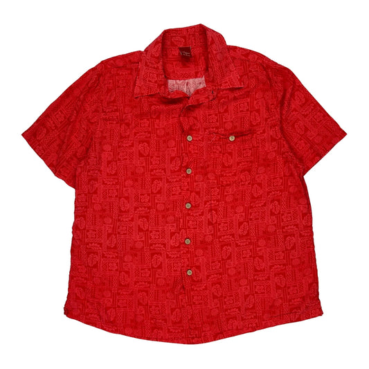 Junction West Hawaiian Shirt - Large Red Viscose
