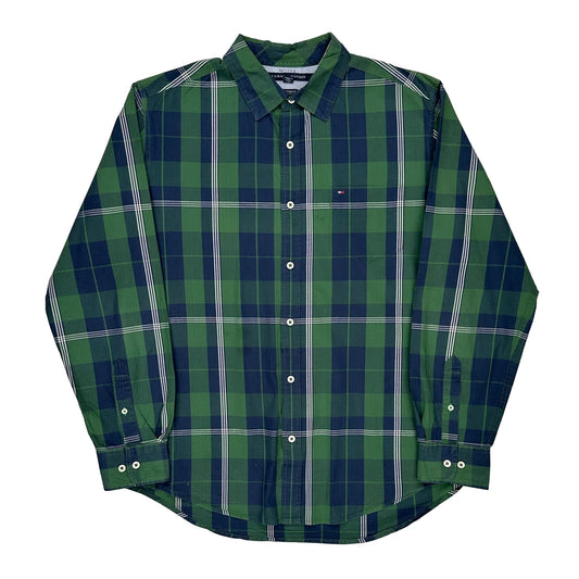 Tommy Hilfiger Checked Shirt - Large Blue Cotton