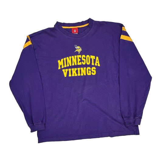 Minnesota Vikings Nfl Long Sleeve T-Shirt - XL Purple Cotton