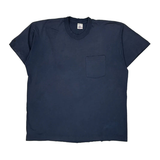 Made In USA Single Stitch Bvd T-Shirt - 2XL Navy Cotton Blend