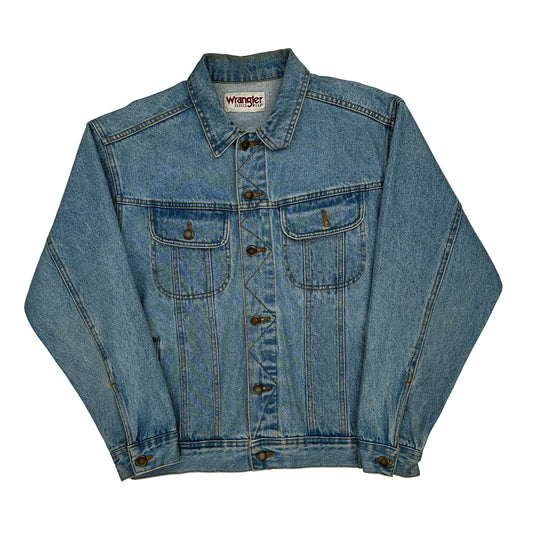 Wrangler Denim Jacket - Large Blue Denim