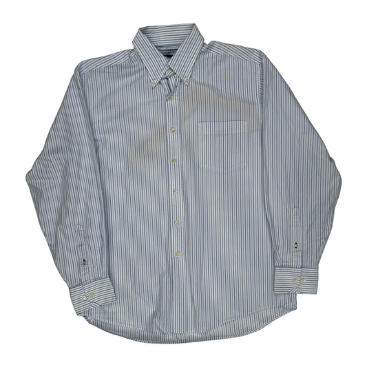 Vintage Tommy Hilfiger Striped Shirt - Large Blue Cotton