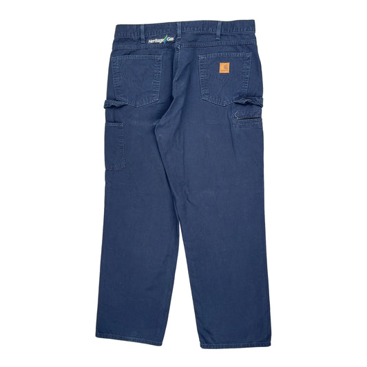 Heritage Gas Carhartt Carpenter Trousers - 37W 31L Navy Cotton