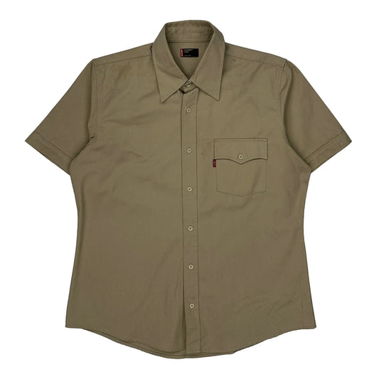 Levis Short Sleeve Shirt - Large Khaki Cotton