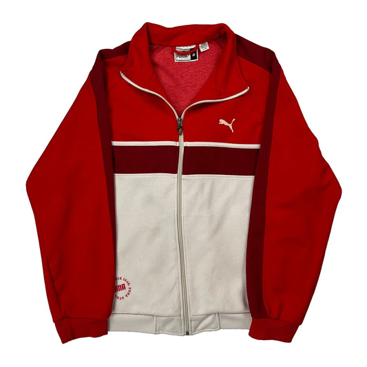 Puma Contrast Stitch Track Jacket - Medium Red Cotton