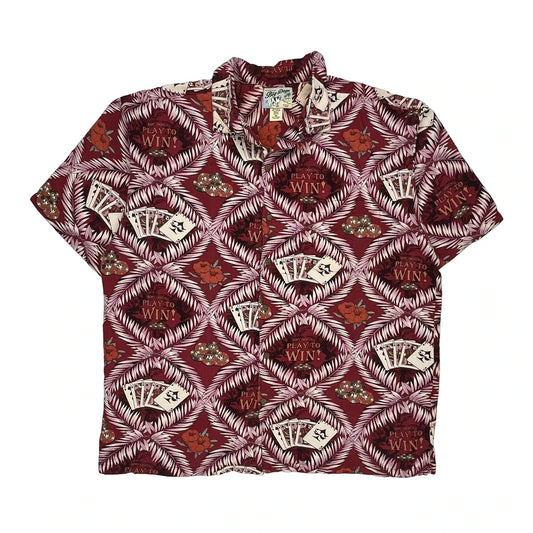 Big Dogs Graphic Hawaiian Shirt - 2XL Red Viscose