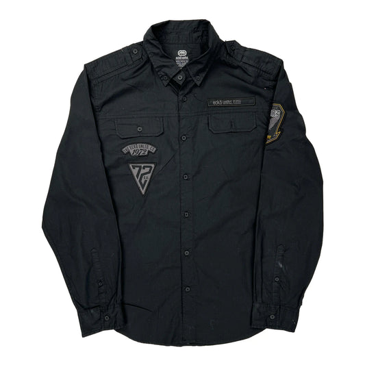 Rhino Patch On Sleeve Ecko Unltd Shirt - Large Black Cotton