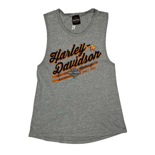 Motorcycles Harley Davidson Graphic Vest - Medium Grey Cotton Blend
