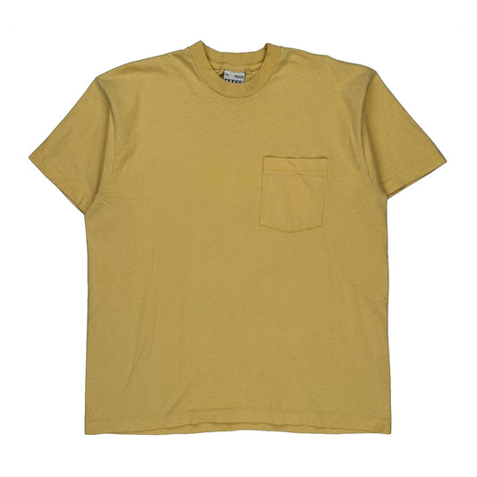 90S Blank Unbranded T-Shirt - XL Yellow Cotton